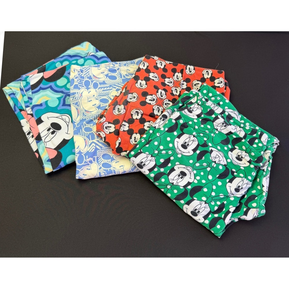 LuLaRoe Disney Leggings Bundle TC Tall Curvy Mickey Minnie Mouse Lot of 4 Prints